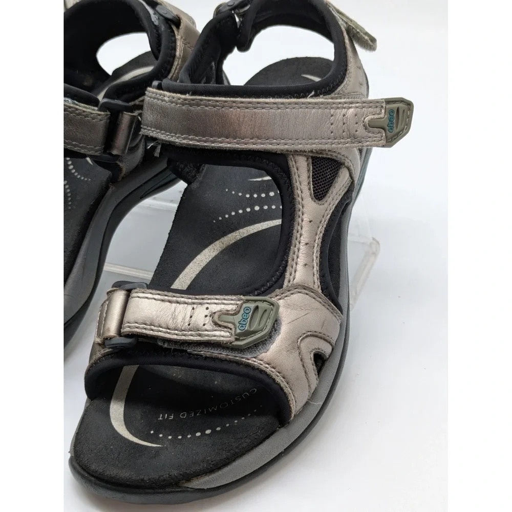 ABEO BioSystem Huntington Sandals Pewter Leather Comfort Women's 8N Narrow